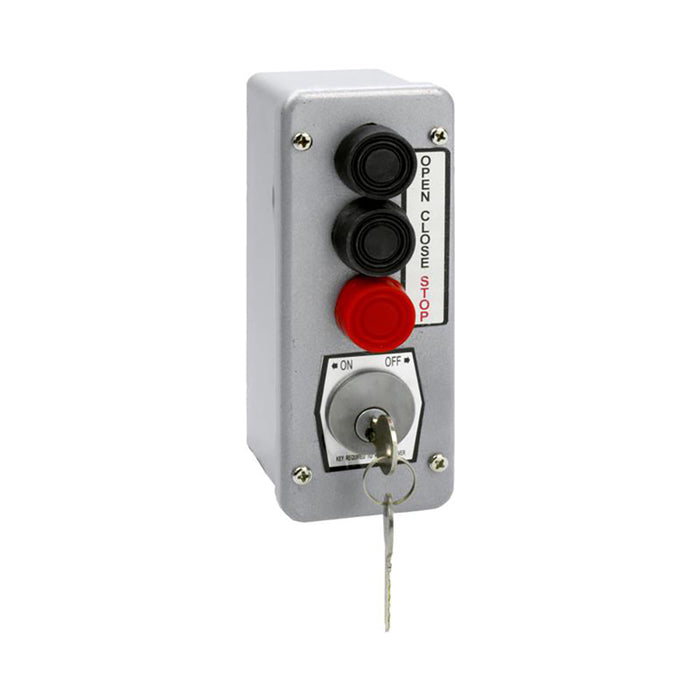 (3BLM) Control Station, Exterior, Surface Mt., 3 Button w/LO, NEMA 4X, With Mortise Cylinder- Keyed Random
