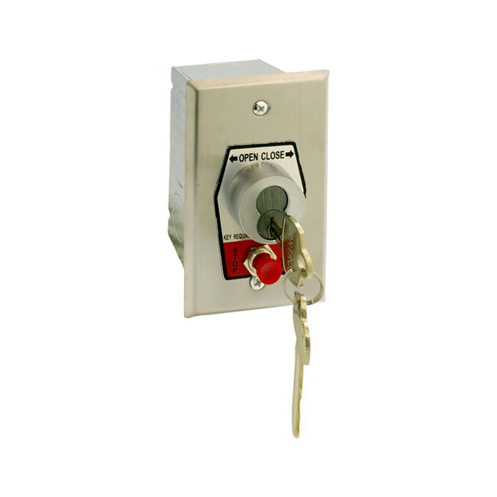 (HBFS) Keyswitch, Interior Open-Close with Stop Button, Flush Mount, with Mortise Cylinder- Keyed Random