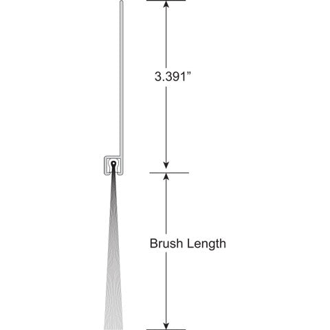 Brushseal, Nylon, 3-3/8-in Straight Holder, 2-in Brush