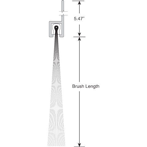 Brushseal, Nylon, 5-1/2-in Straight Holder, 6-in Brush