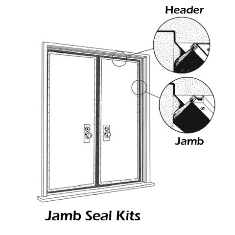Brushseal Kit, Jamb, Nylon, 7/16-in 35 Degree Holder, 3/8-in Brush, 6-ft x 7-ft Door