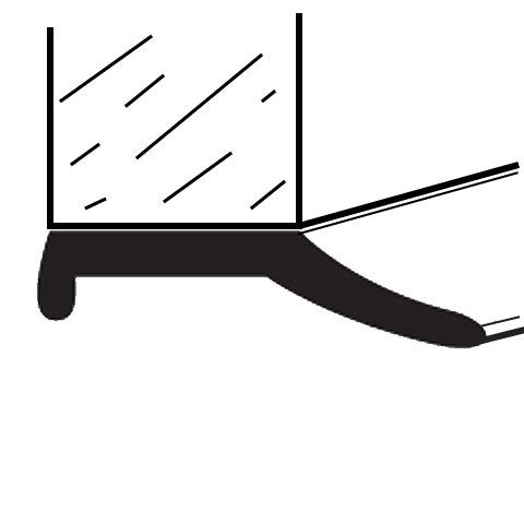 Weatherseal, Bottom, Wood Door, 1-3/8-in, Dense Rubber