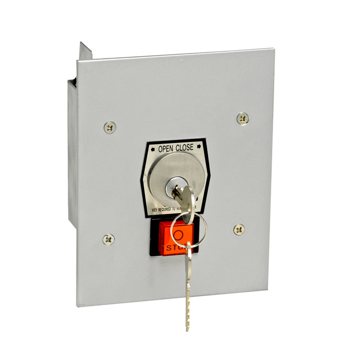 (1KFS-CC) Keyswitch w/Stop, Flush Mt., NEMA 1, Tamperproof- Changeable Core Cylinder