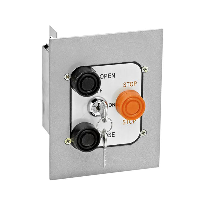 (3BFLX) Control Station, Exterior, Flush Mt., 3 Button w/LO NEMA 4, With Mortise Cylinder- Keyed Random