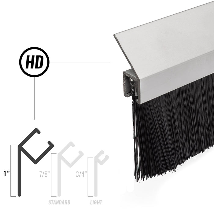 1 Inch and 45 degree aluminum holder with 1-3/4 inch heavy duty nylon brush seal