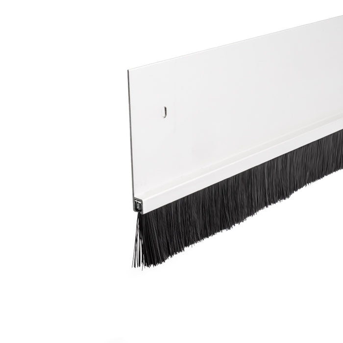 Straight 3-3/8 inch aluminum holder with 1-1/2 inch nylon brush seal