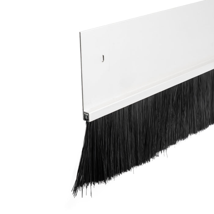 Straight 3-3/8 inch aluminum holder with 3 inch nylon brush seal