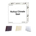 Box of Rollup Climate Seal with samples of Brown, Almond, and White displayed