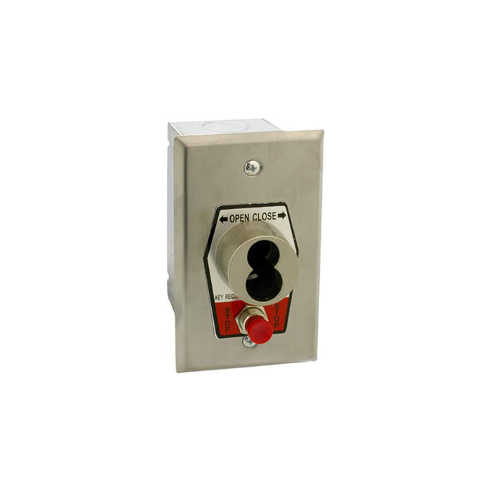 (HBFS) Keyswitch, Interior Flush Mount, Open-Close with Stop Button