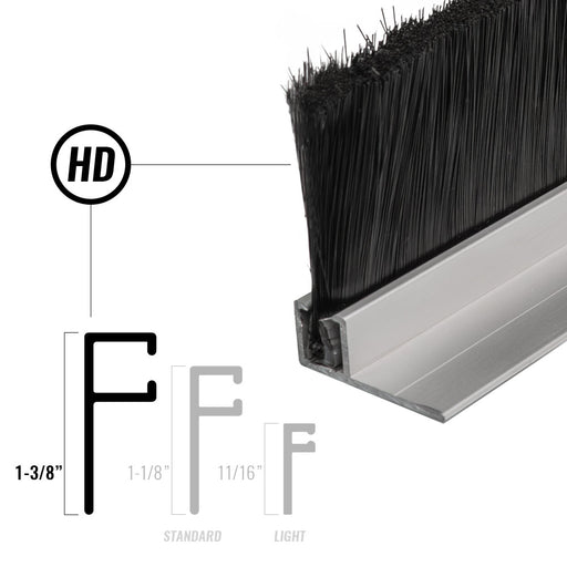 Heavy duty 90 degree holder with 1-3/8 inch aluminum holder for nylon brush seal