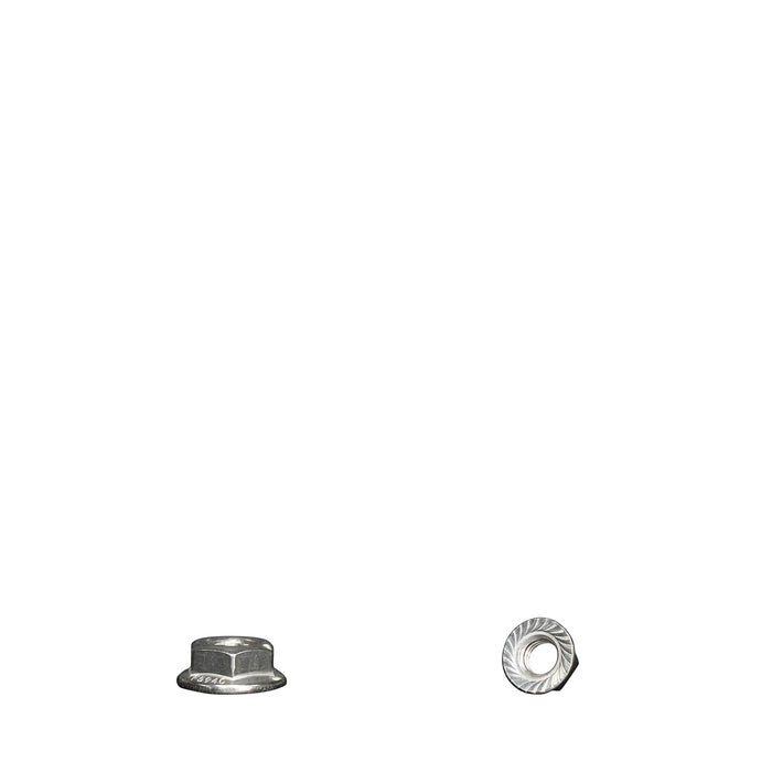 Stainless Steel 1/4"-20 Flanged Serrated Hex Nut