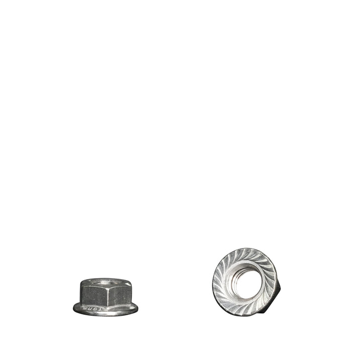 Stainless Steel 3/8"-16 Flanged Serrated Hex Nut