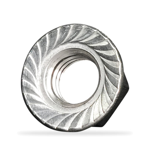 Stainless Steel 3/8"-16 Flanged Serrated Hex Nut