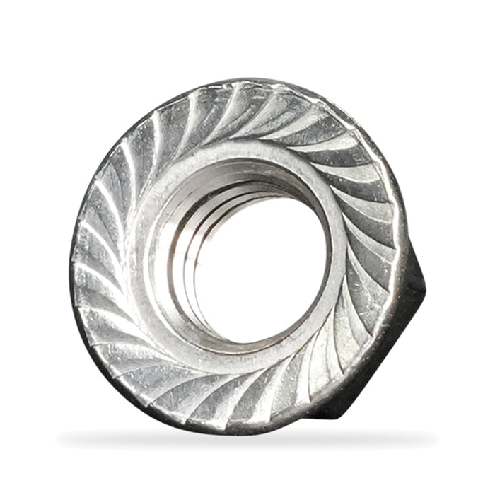 Stainless Steel 3/8"-16 Flanged Serrated Hex Nut