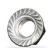 Stainless Steel 3/8"-16 Flanged Serrated Hex Nut