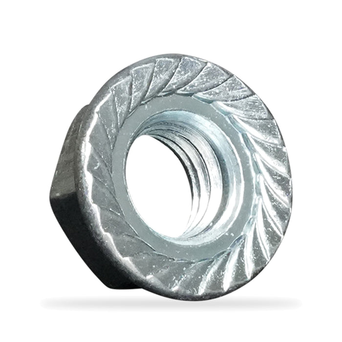 Zinc-Plated 3/8"-16 Flanged Serrated Hex Nut