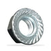 Zinc-Plated 3/8"-16 Flanged Serrated Hex Nut