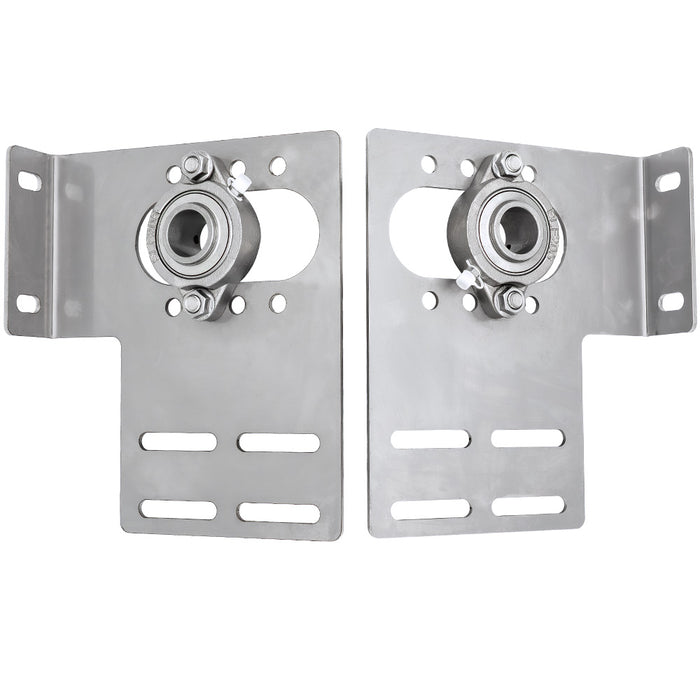 Stainless Steel End Bearing Plate Set, 3-3/8"- 6" w/ Greaseable Bearings