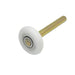 White nylon truck door roller with a zinc galvanized stem