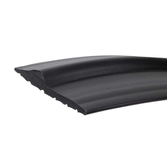 Black threshold weatherseal storm shield for garage doors