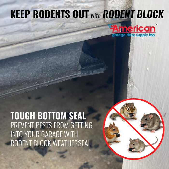 Weatherseal, Bottom, PVC, Rodent Block, Black, Per Ft (WRR-XT)