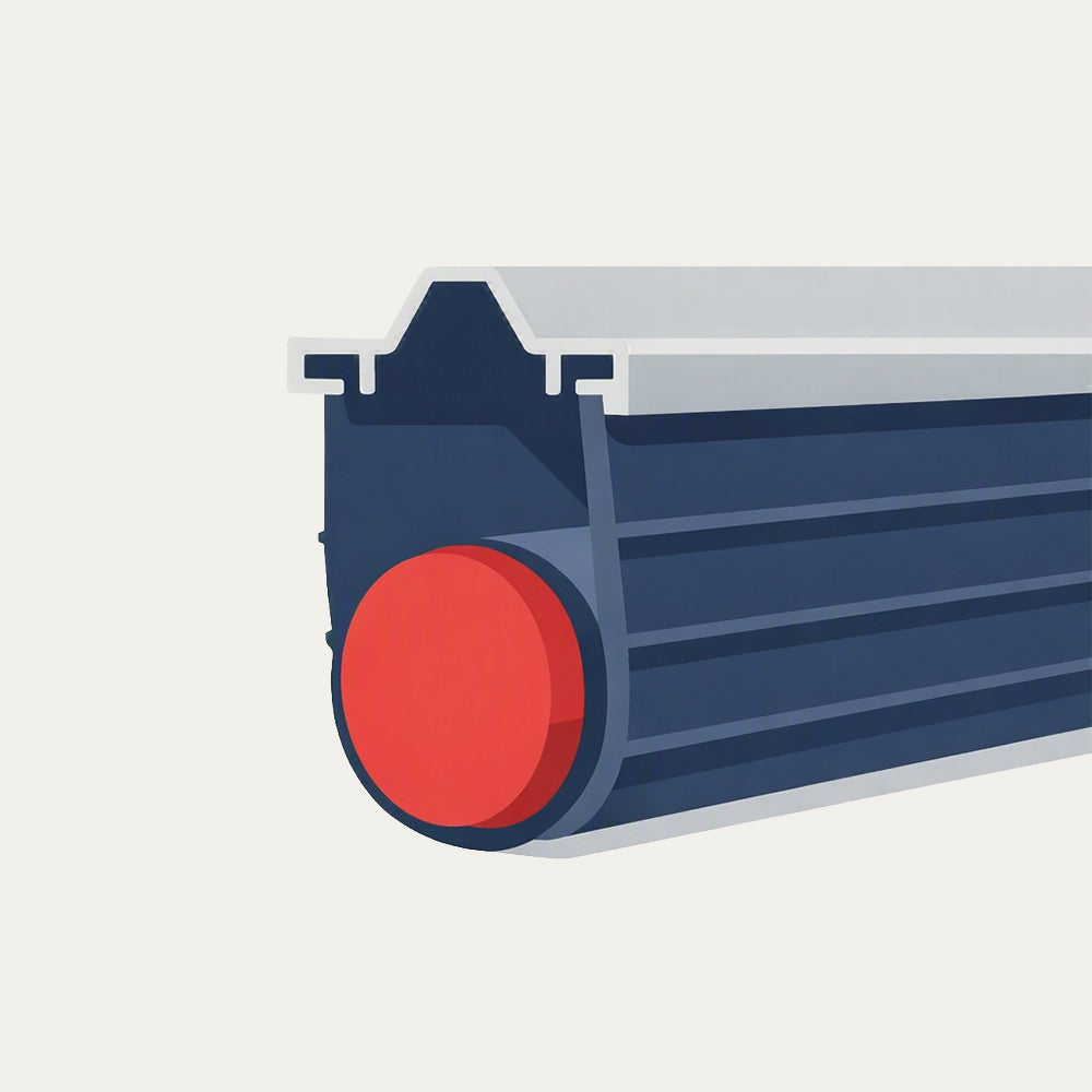 Stylized graphic of garage door bottom seal for collection of products