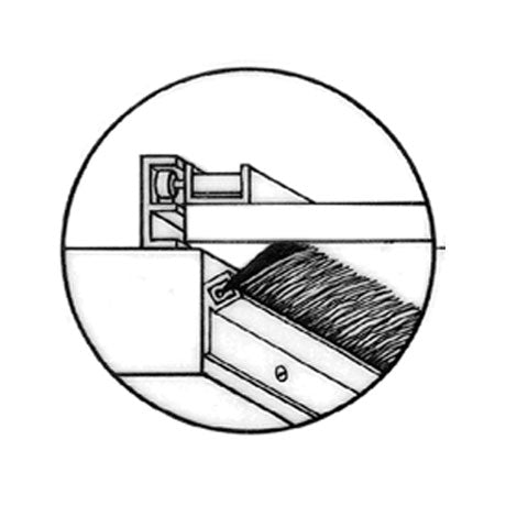 Brushseal, Polyp., 1-1/4-in x 45 Degree Holder, 3-in Brush