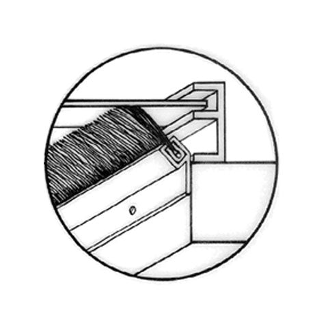 Brushseal, Polyp., 1-1/4-in x 45 Degree Holder, 3-in Brush