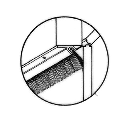 Brushseal, Polyp., 1-1/4-in x 45 Degree Holder, 3-in Brush