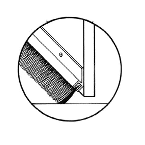 Brushseal, Polyp., 1-1/4-in x 45 Degree Holder, 3-in Brush
