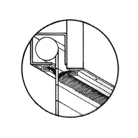 Brushseal, Polyp., 1-1/2-in Straight Holder, 3-in Brush