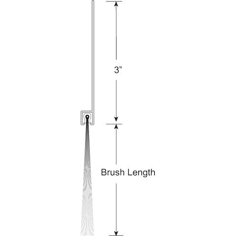 Brushseal, Polyp., 3-in Straight Holder, 2-in Brush