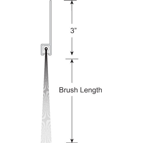Brushseal, Polyp., 3-in Straight Holder, 1-1/2-in Brush