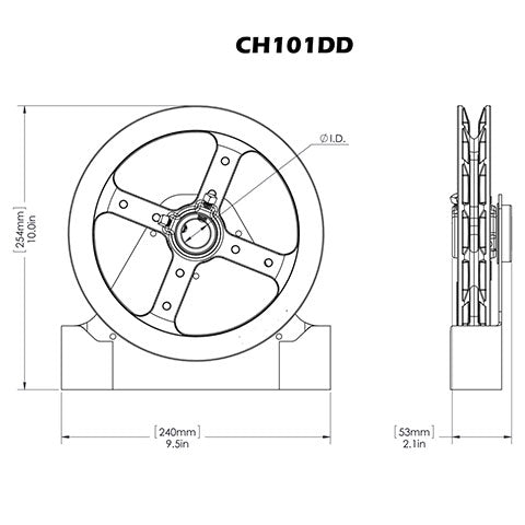 chain hoist shaft mount dimensional drawing