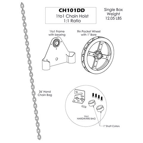 chain hoist shaft mount pieces