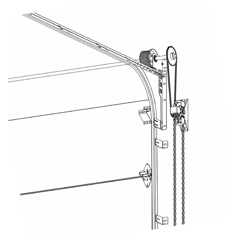 Chain Hoist,  Heavy-Duty Wall Mount, 3 to 1 Ratio, Chain Sprocket Drive, 1-1/4-in Bore