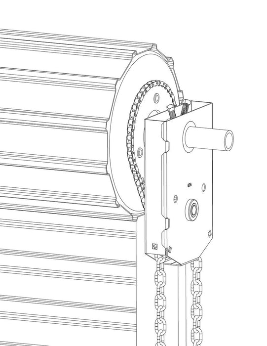 Chain Hoist, Rolling Sheet Door, 4.4 to 1 Ratio, Chain Sprocket Drive, 1-5/16" Bore
