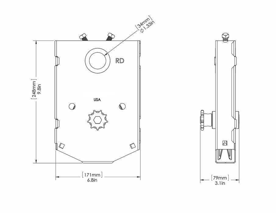 Chain Hoist, Rolling Sheet Door, 4.4 to 1 Ratio, Chain Sprocket Drive, 1-5/16" Bore