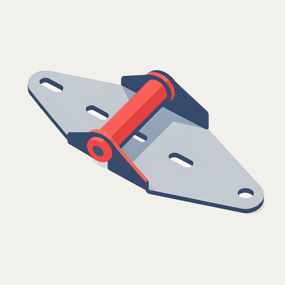 Stylized graphic of garage door hinges for collection of products