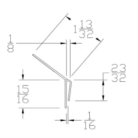 Weatherseal, Reverse Angle Clip-on Vinyl Seal