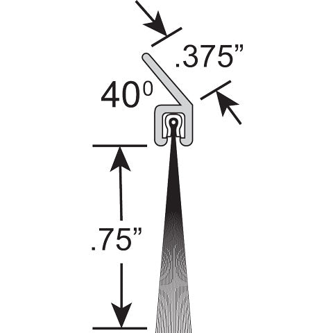 Brushseal, Nylon, 3/8" x 40 Degree Holder, 3/4" Brush - 7'10"