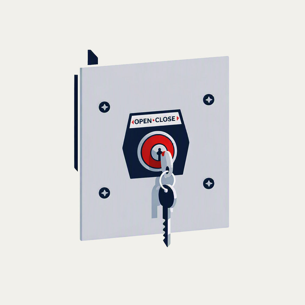 Stylized graphic of a keyswitch for collection of keyed opener products