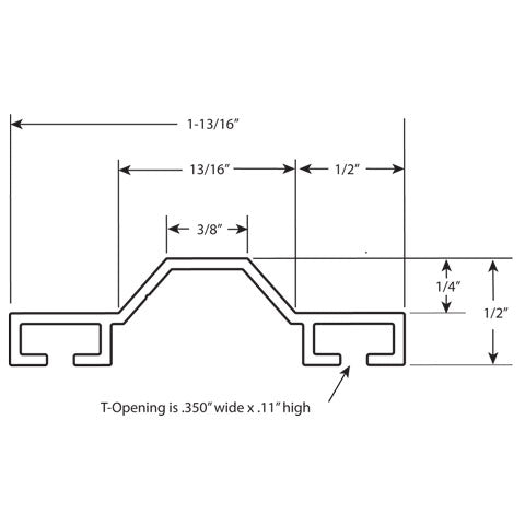 Extrusion, Bottom Retainer, T & G, 10-16 ft