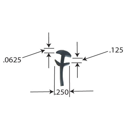 Weatherseal, Bottom, PVC, 4-in, Midland Type, per Foot