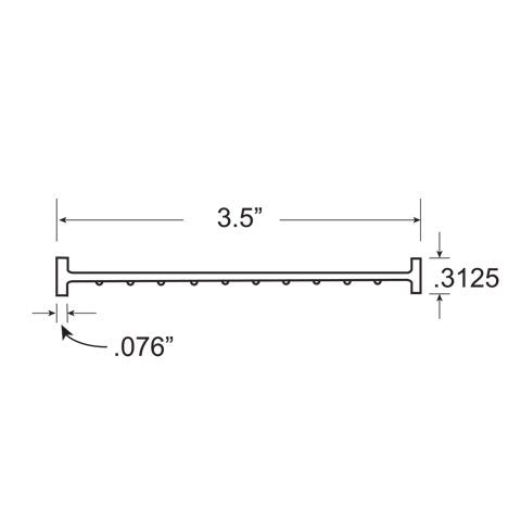Weatherseal, Bottom, PVC, 3-1/2-in NCDC Door, Per Foot