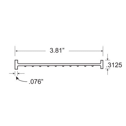 Weatherseal, Bottom, PVC, 4-in Universal "T", Per Ft
