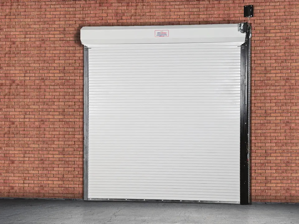 ASTA 500 Series rolling fire door mounted on a brick wall