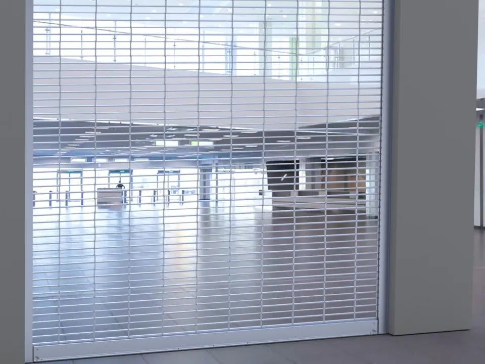 ASTA 800HP Series high-performance rolling grille across a large interior opening