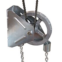 Chain Hoist, Wall Mount, 4 to 1 Ratio, Chain/Sprocket Drive, 1" Bore