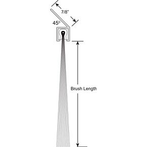 Brushseal, Nylon, 7/8-in x 45 Degree Holder, 3-in Brush